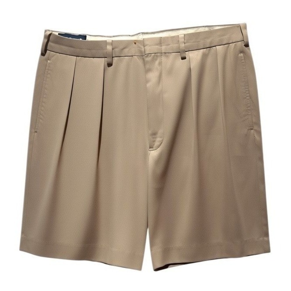 Polo‎ Golf Ralph Lauren Khaki Pleated Performance Shorts Mens 34 Classic Relaxed